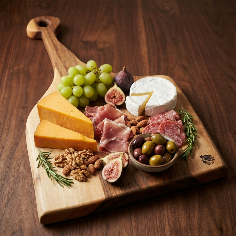 Charcutterie board, epoxy ocean effect