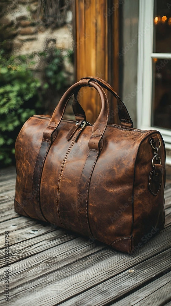 Leather Weekender Bag – “Escape Ready.”