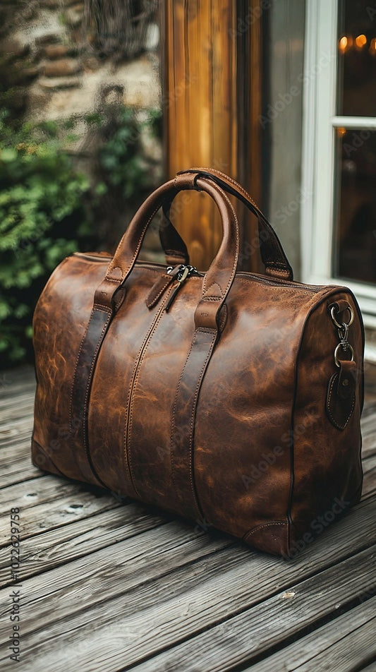Leather Weekender Bag – “Escape Ready.”