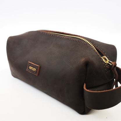 His & Hers Leather Toiletry Bag Set – “Crafted Together.”