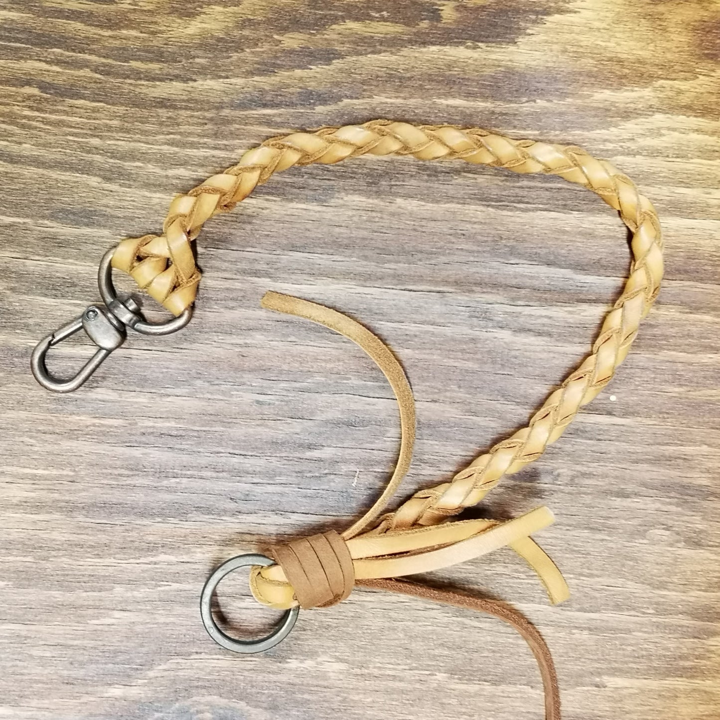 Handmade Leather Braided Chain – Rugged Wallet & Biker Accessory