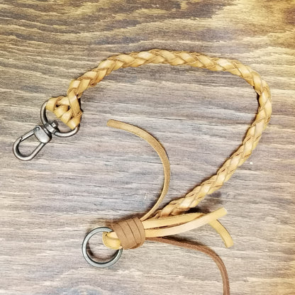 Handmade Leather Braided Chain – Rugged Wallet & Biker Accessory
